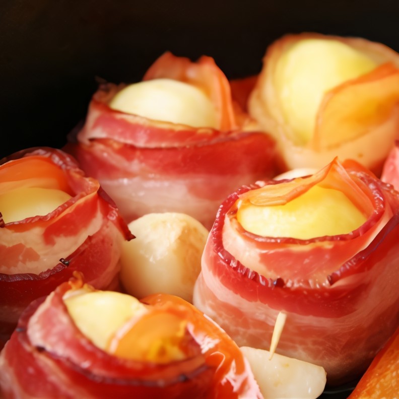 Шашлыки из картофеля и бекона с соусом из эстрагона