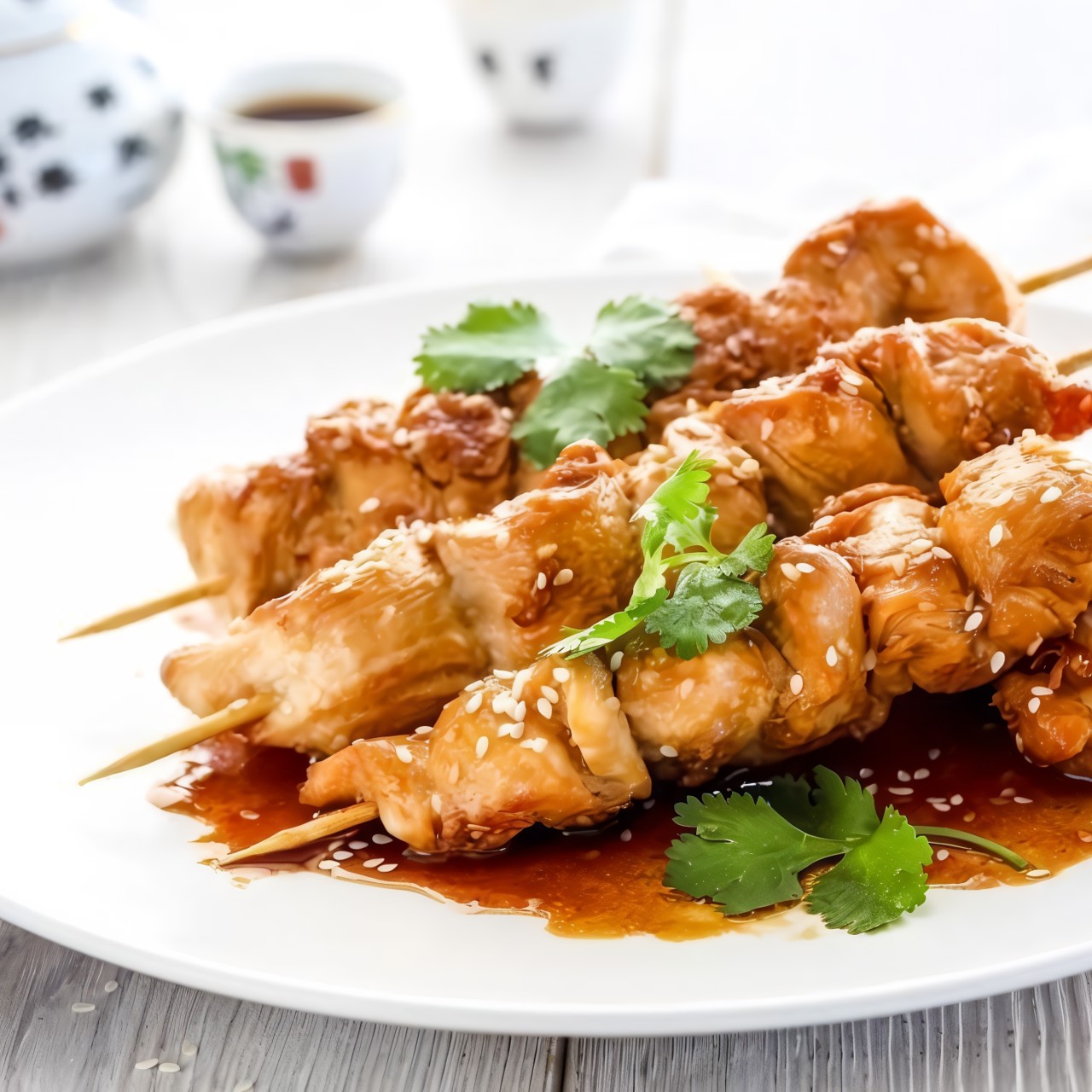 Шашлык из курицы с кунжутом