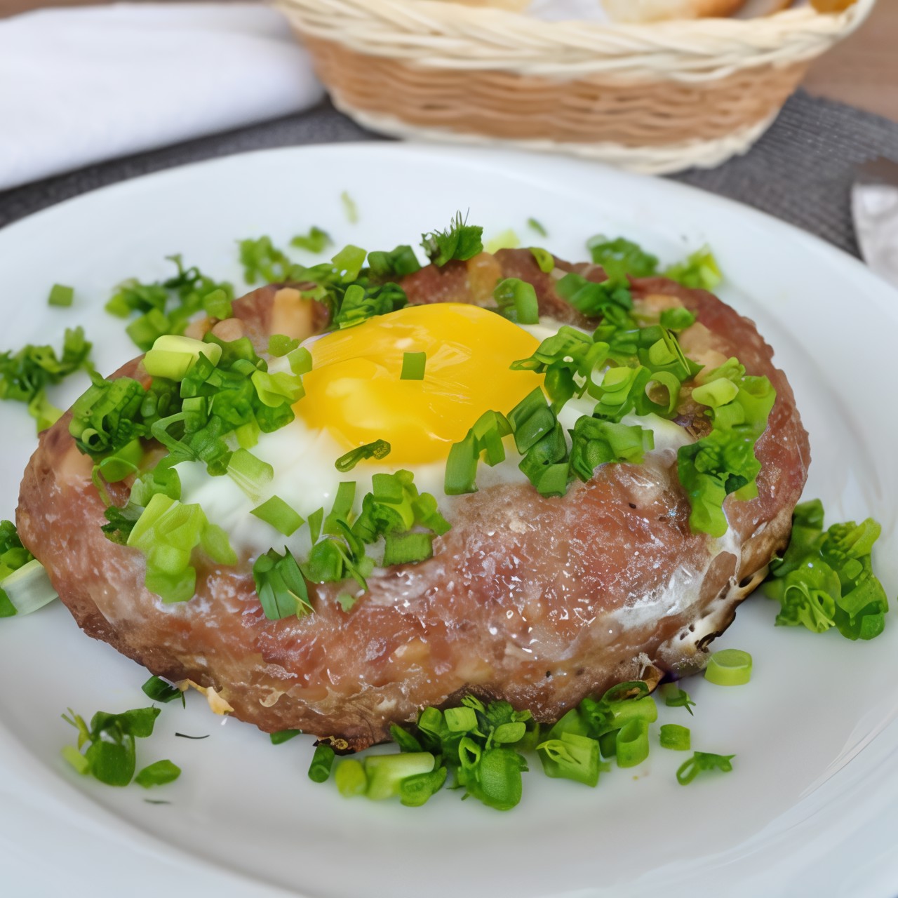 Шницель из домашнего фарша с яйцом