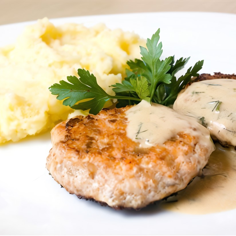 Шницель из сборных овощей в молочном соусе