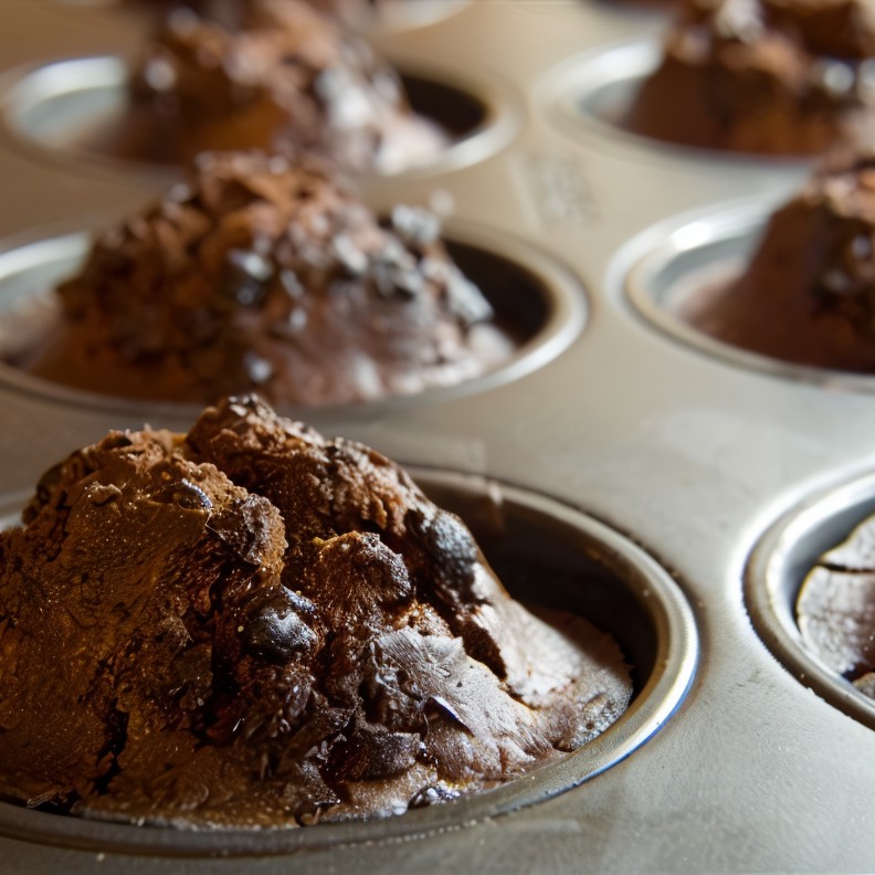 Шоколадные кексы с черникой