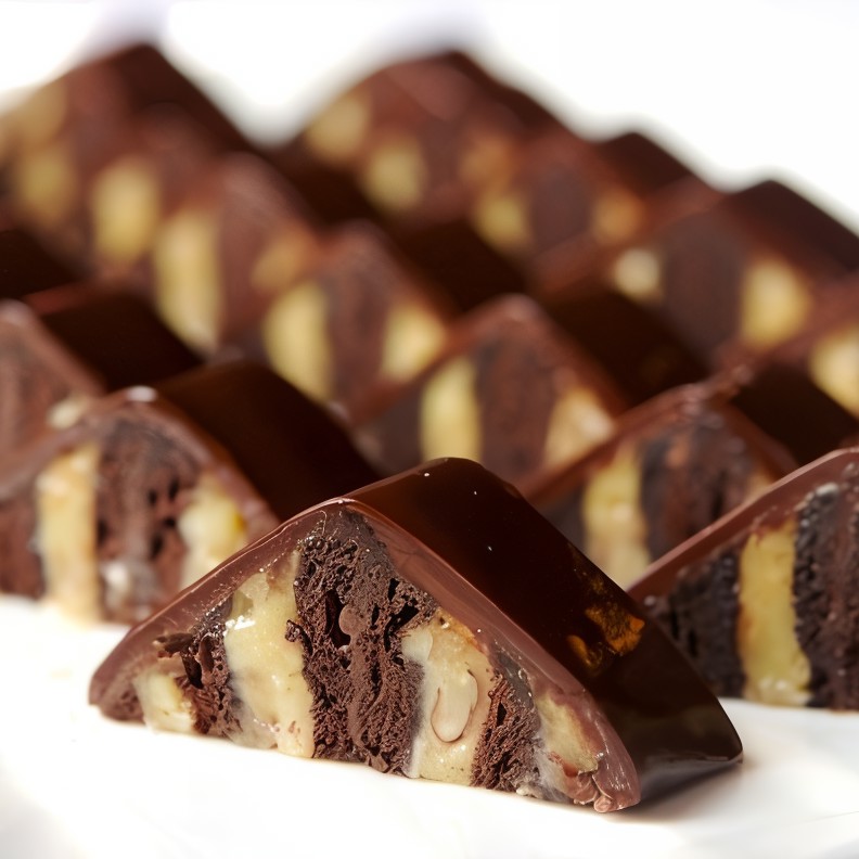 Шоколадные пирожные с кремом из мятного ликера