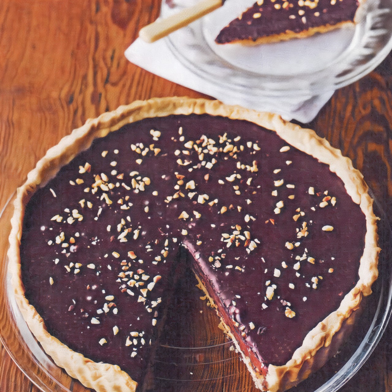 Шоколадный тарт с фундуком и медом