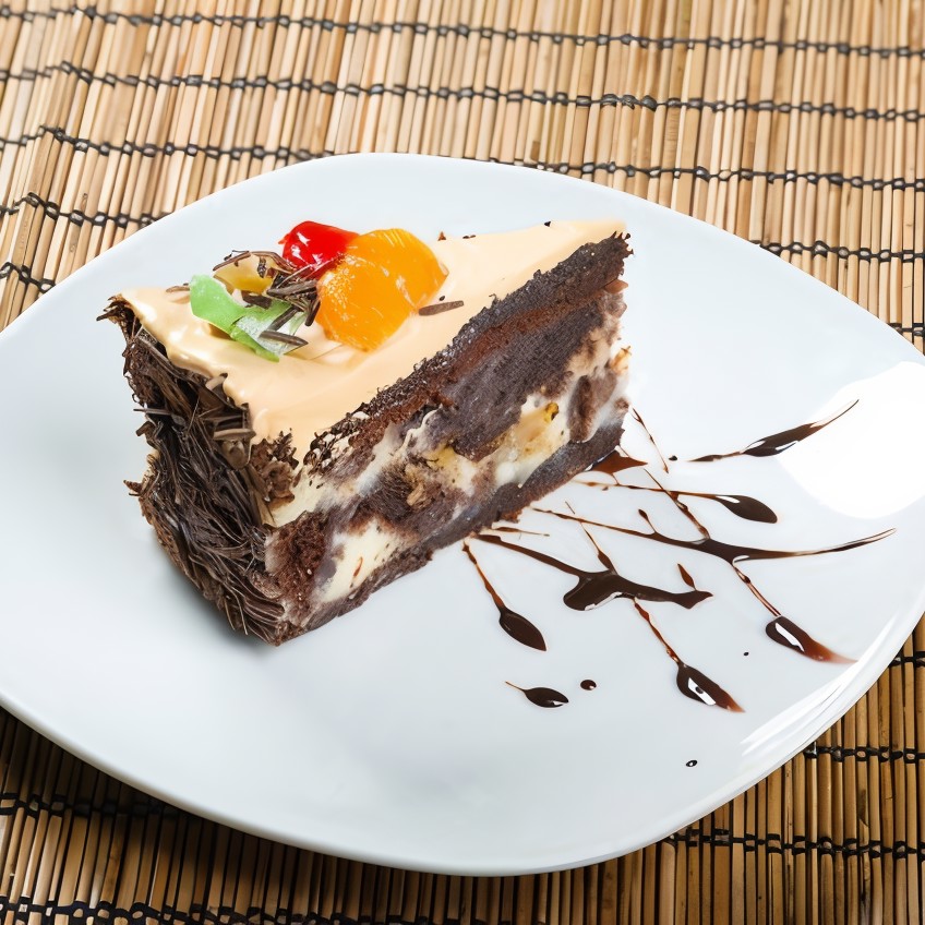 Шоколадный торт с грушами и сливочным кремом