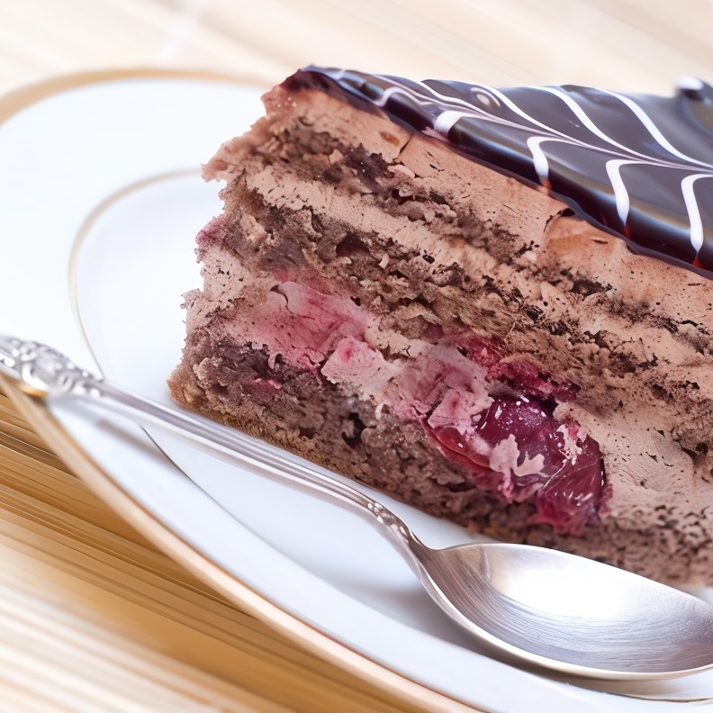 Шоколадный торт с вишней