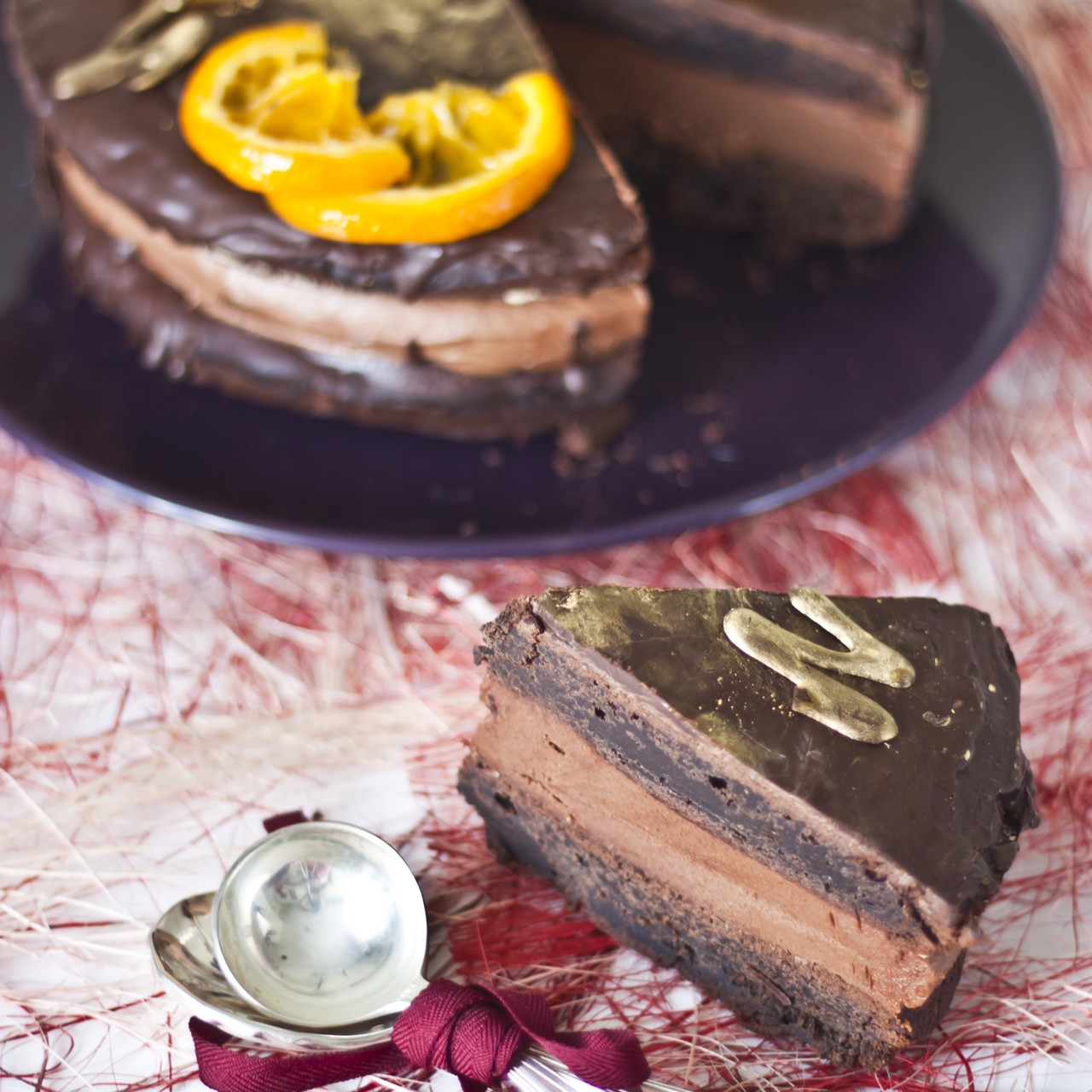 Шоколадно-апельсиновый торт с кофейным кремом