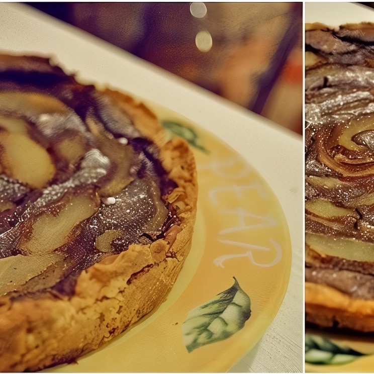 Шоколадно-грушевый торт на творожном тесте