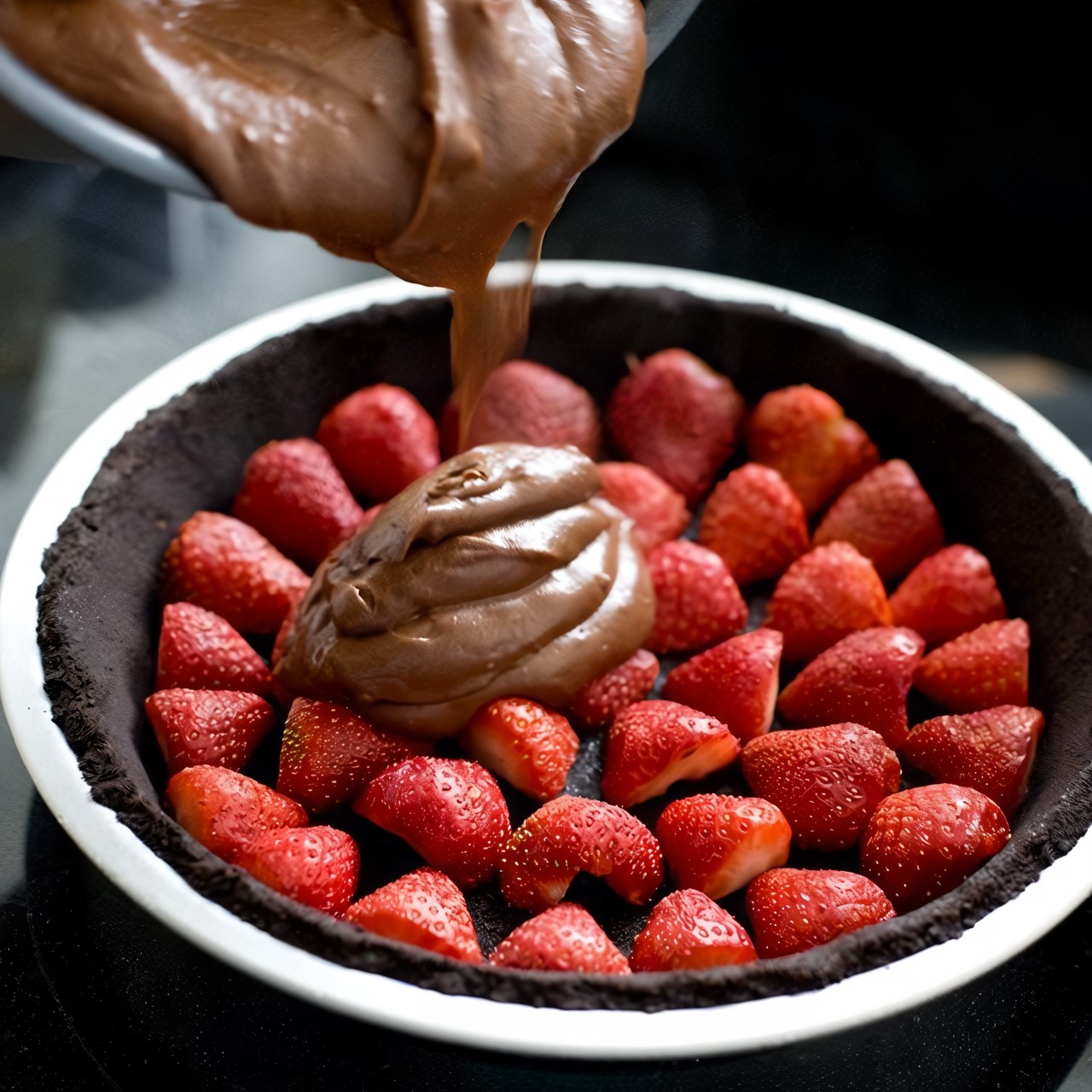 Шоколадно-клубничный торт