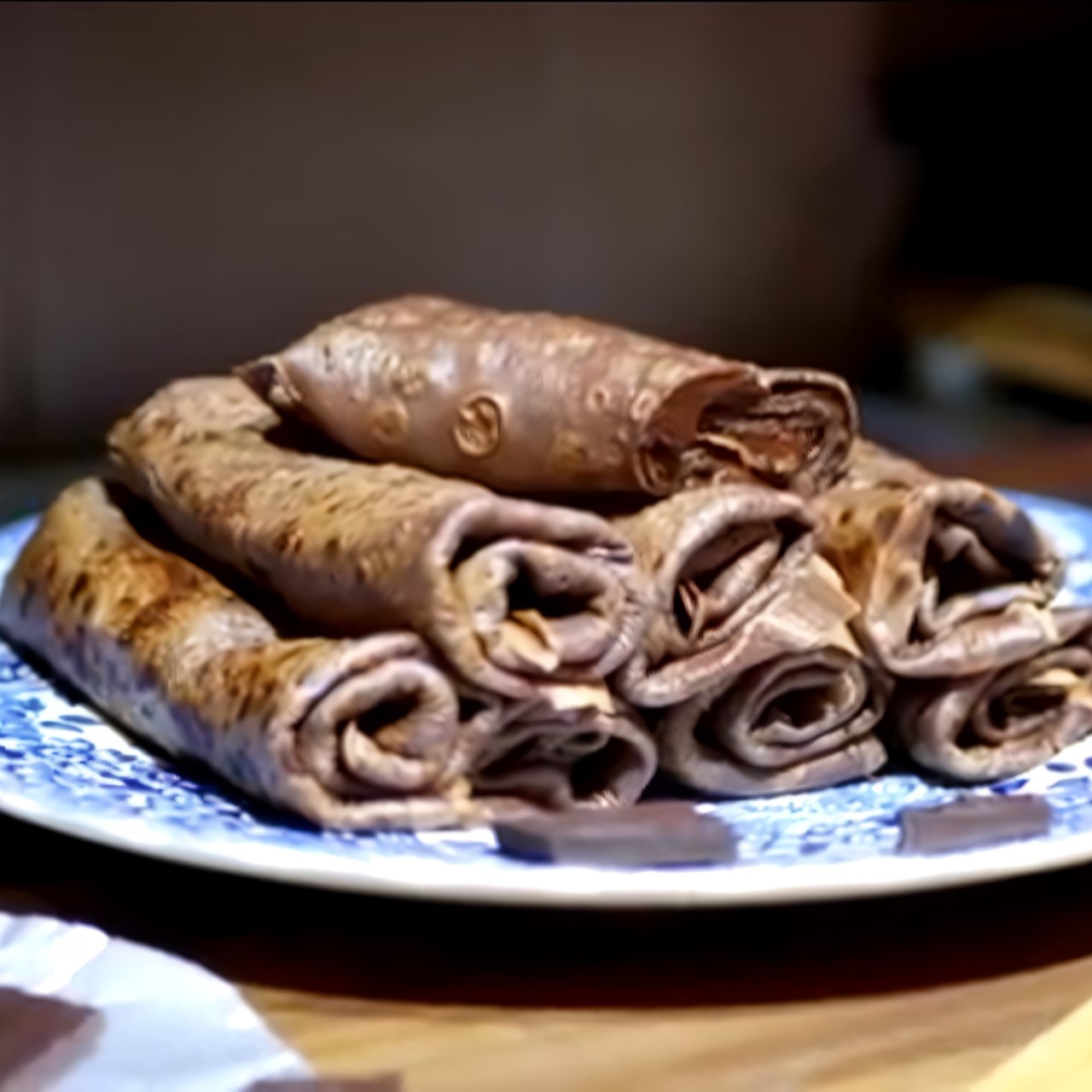 Шоколадные блины с шоколадной начинкой