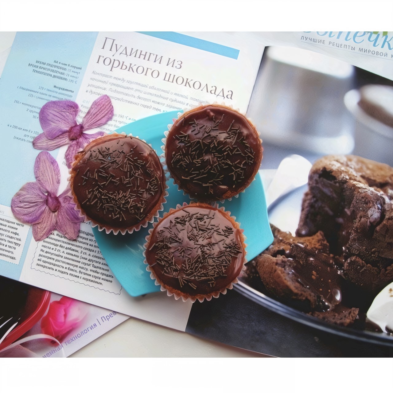 Шоколадные маффины с бананом