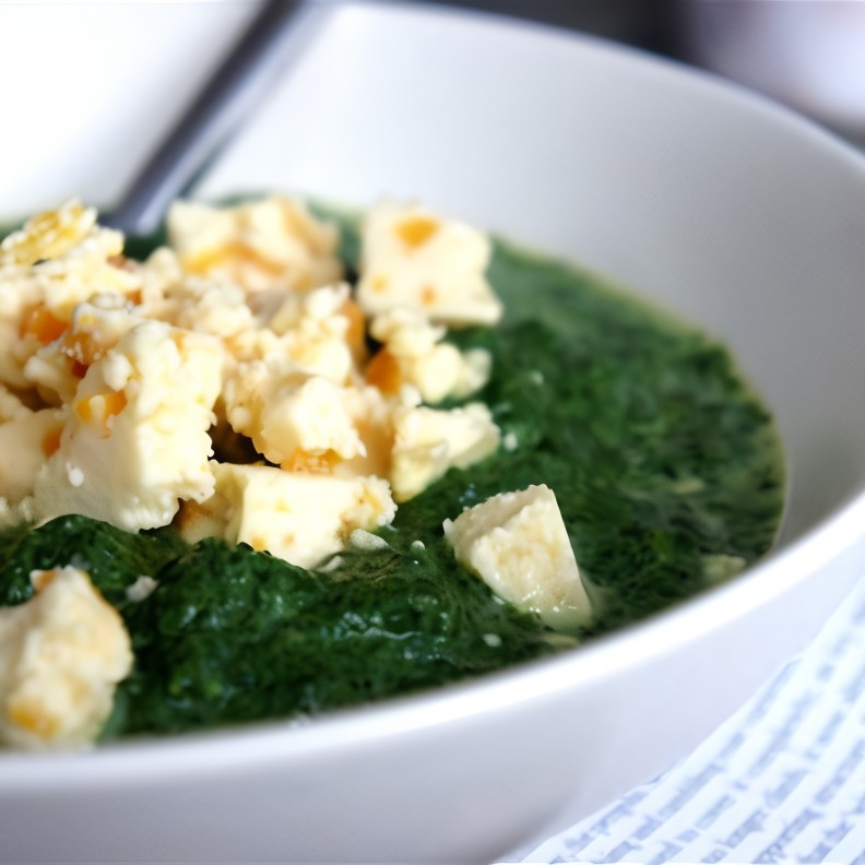 Шпинат с гренками