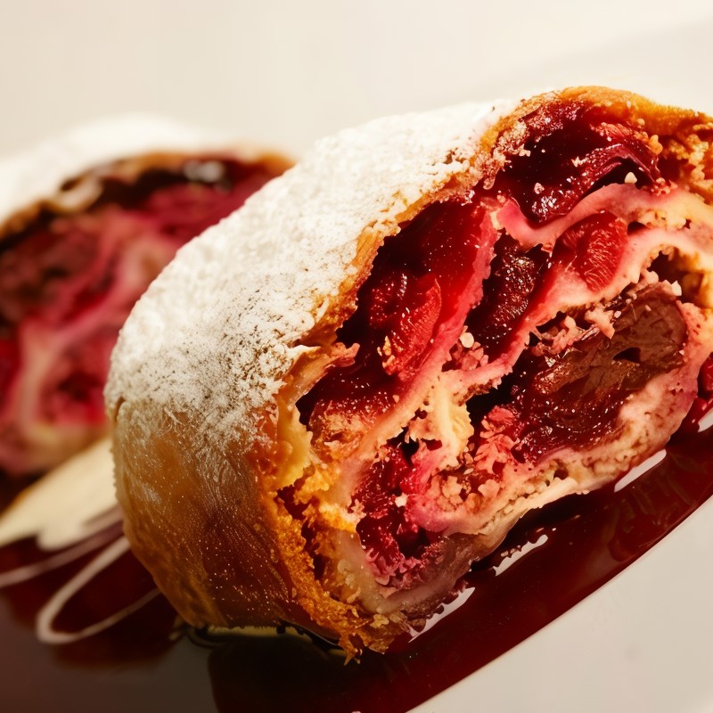 Штрудель с вишнево-сливовой начинкой