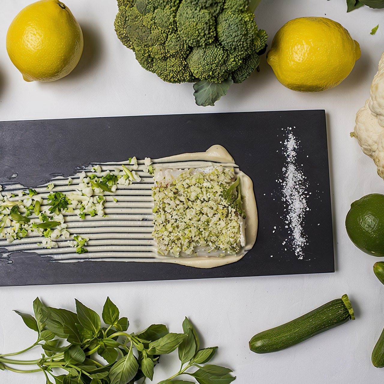 Сибас с пюре из цветной капусты от Жереми Урюти