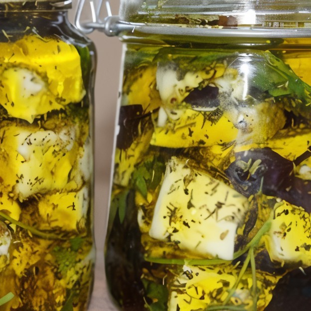 Сыр, маринованный с оливками