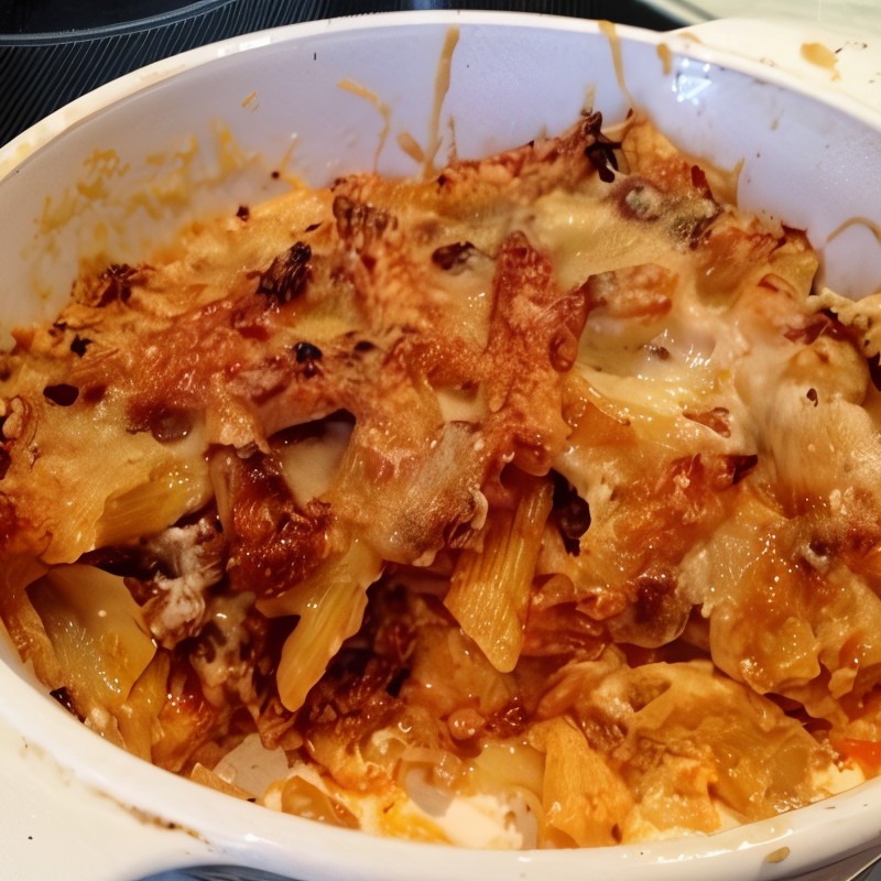 Сырно-мясная запеченная паста