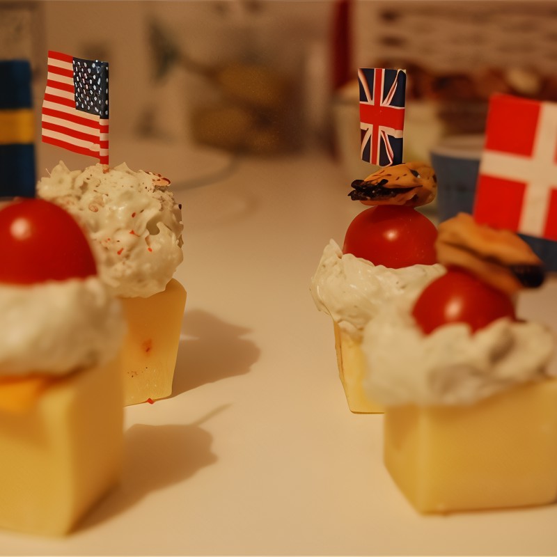 Сырное канапе с мидиями