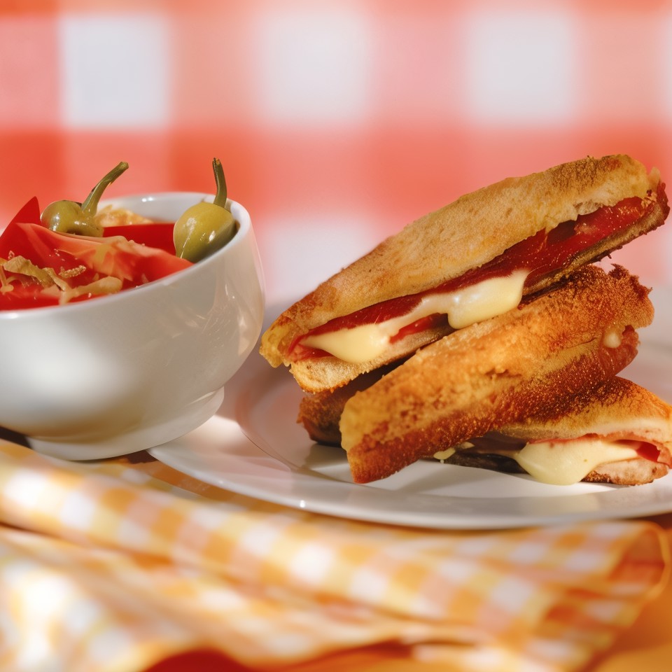 Сэндвич с перцем и моцареллой