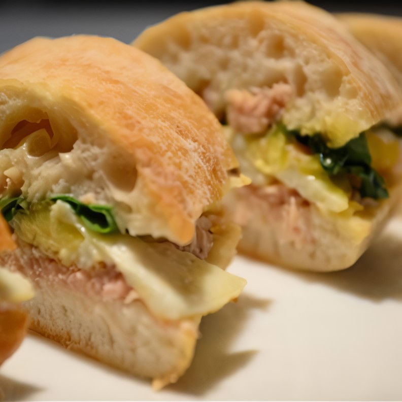 Сэндвич с тунцом и яичницей