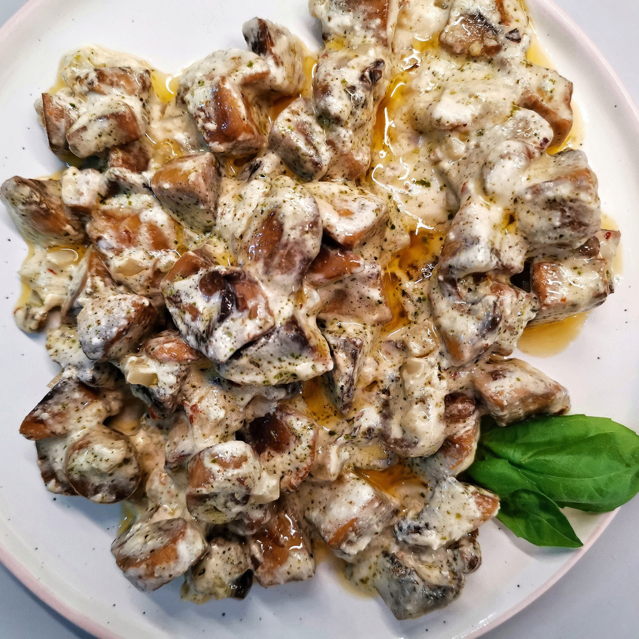 Сливочные шампиньоны с тыквой