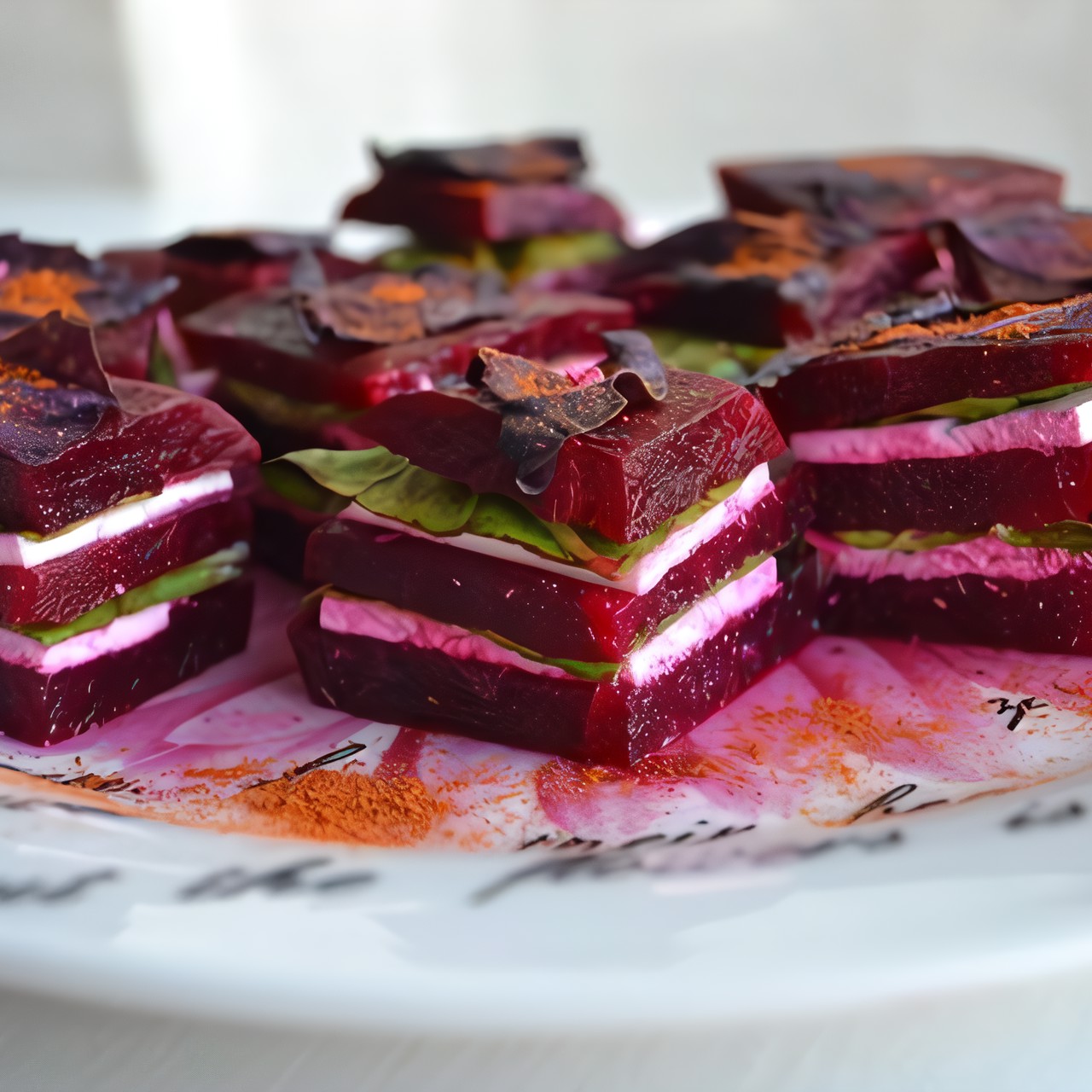 Слоеная свекла с козьим сыром