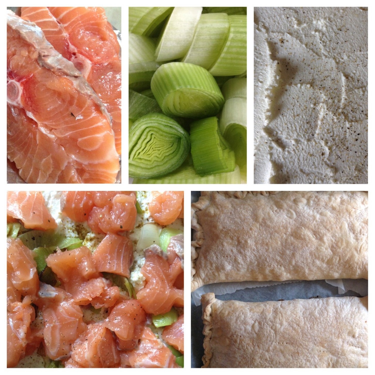 Слоеный пирог из семги с рикоттой