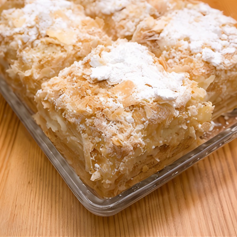 Слоеное пирожное с яблоками