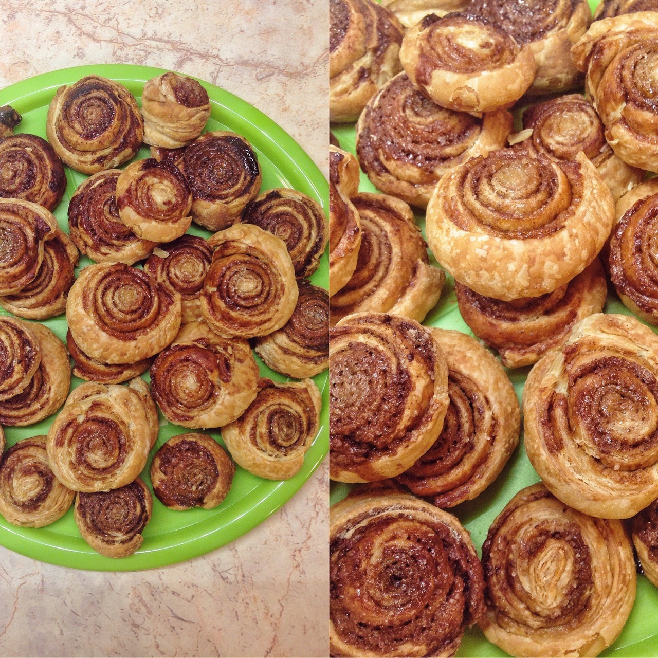 Слойки с сыром или с корицей