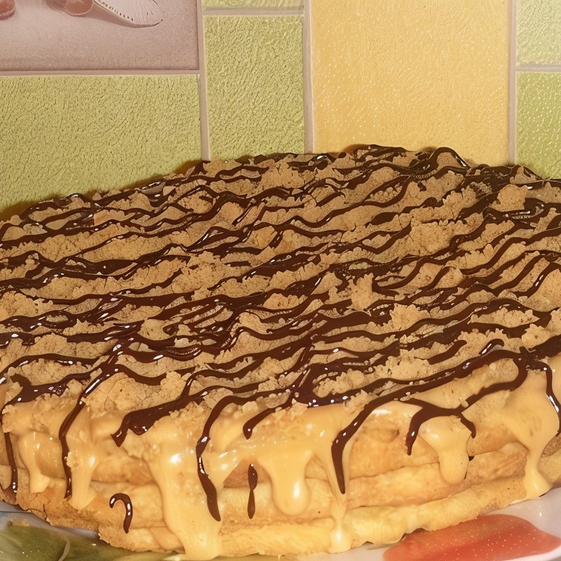 Сметанный торт со сливочным кремом