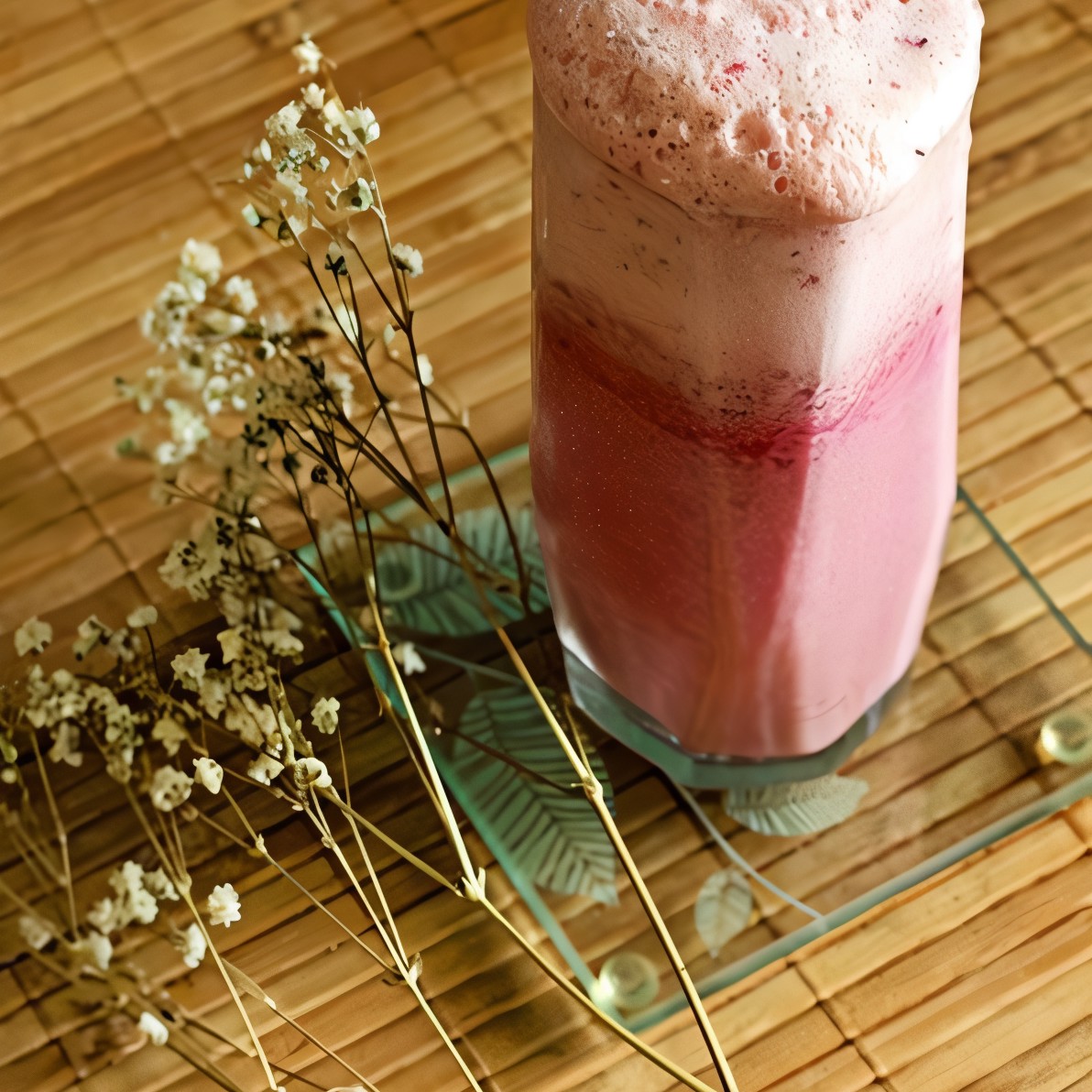 Смузи из свежих ягод с ванильным мороженым