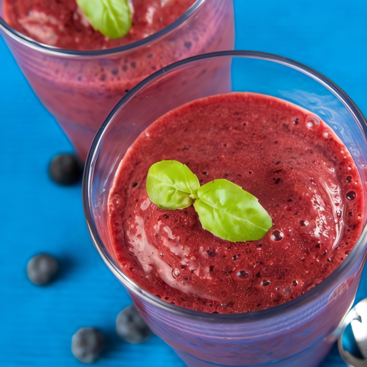 Смузи со свежими ягодами, бананом и корицей