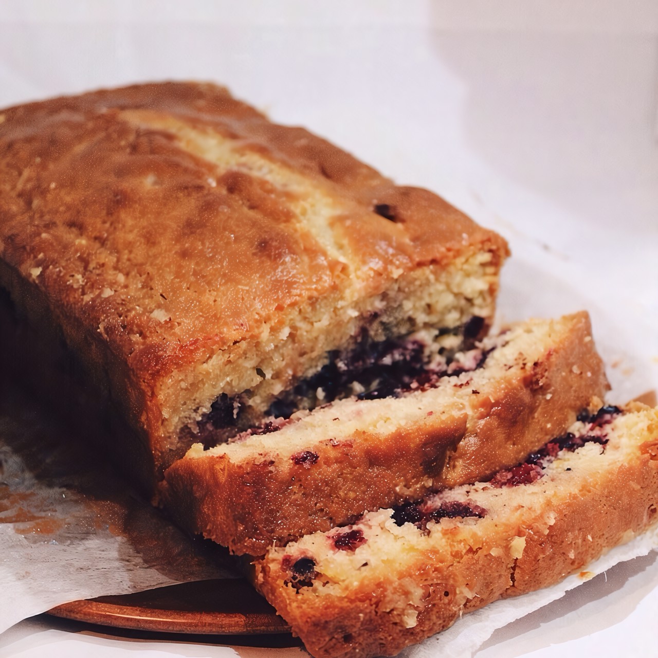 Сочный лимонный кекс с черной смородиной