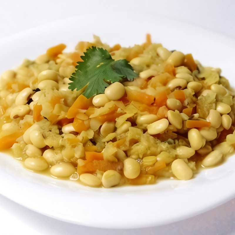 Согревающее карри из соевых бобов и красной чечевицы