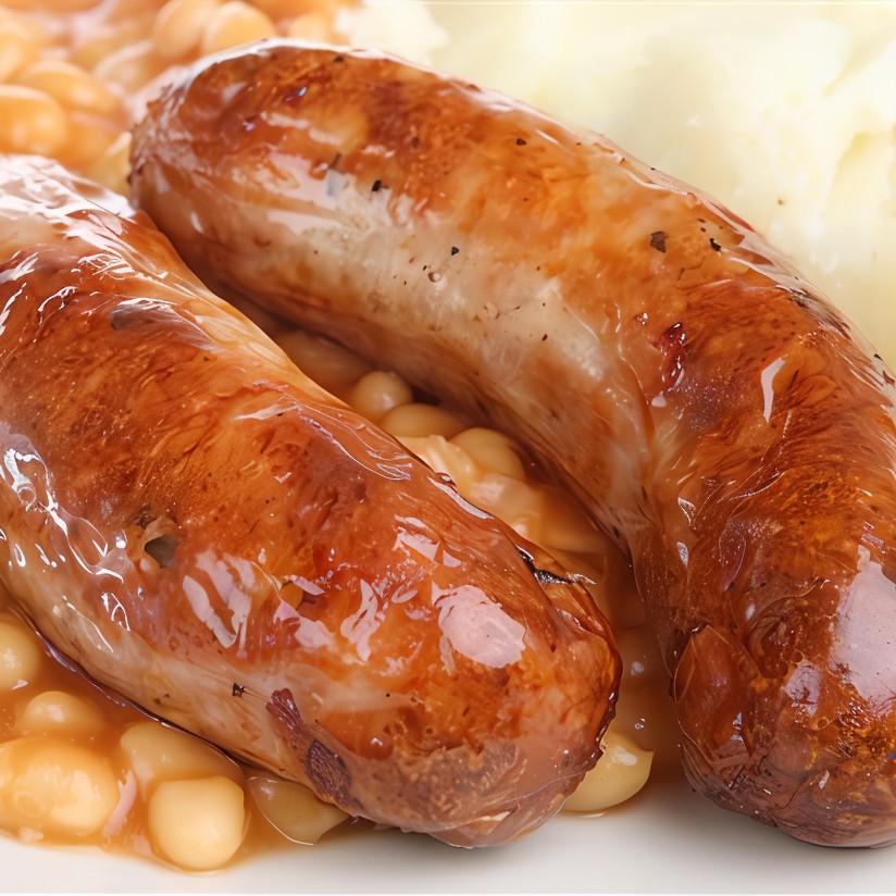 Сосиски с картофельным пюре и винным соусом