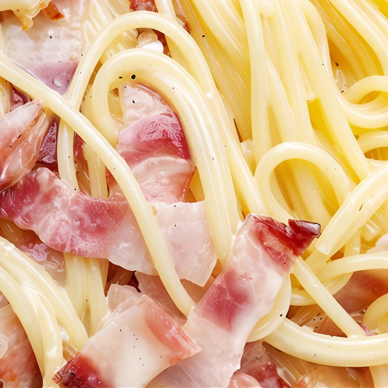 Спагетти карбонара с копченой корейкой