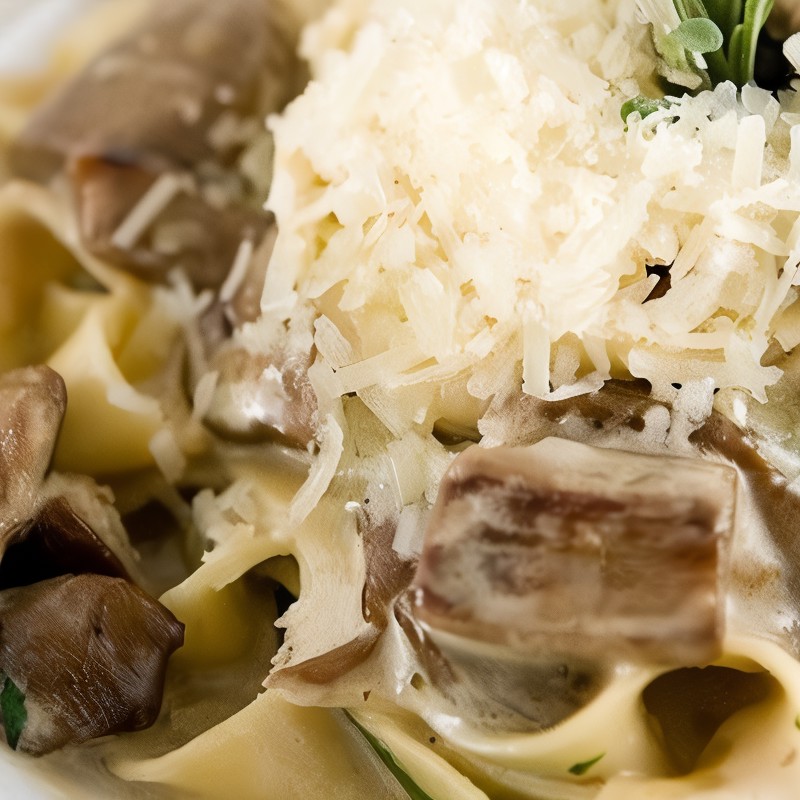 Спагетти с белыми грибами