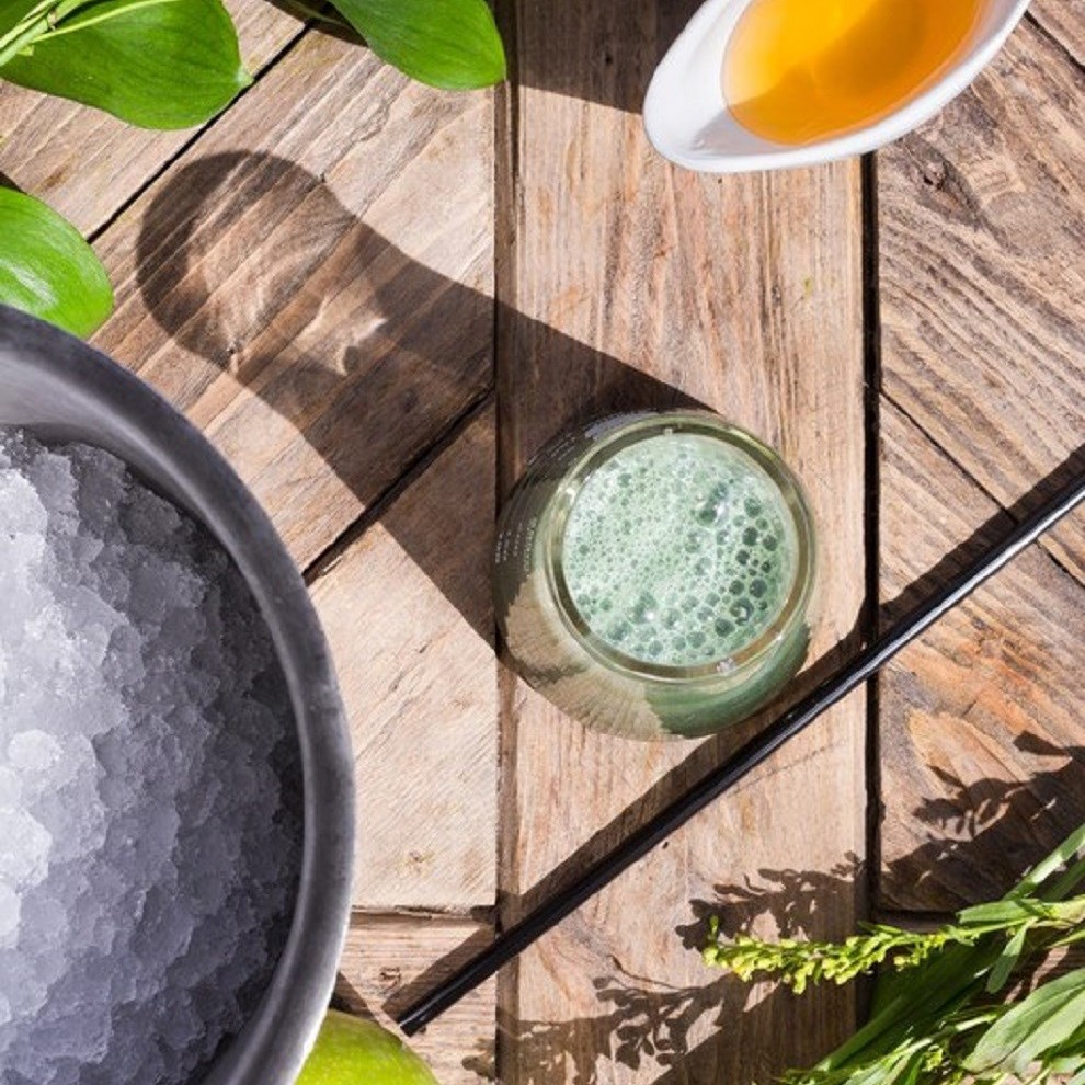 Спирулина с яблоком и мацони