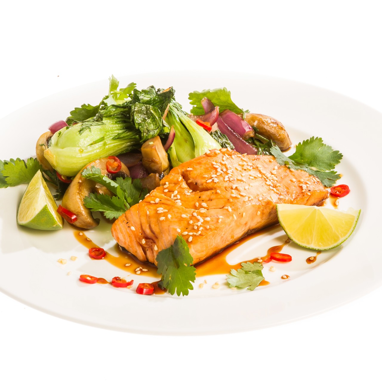 Стейк из лосося в паназиатском стиле