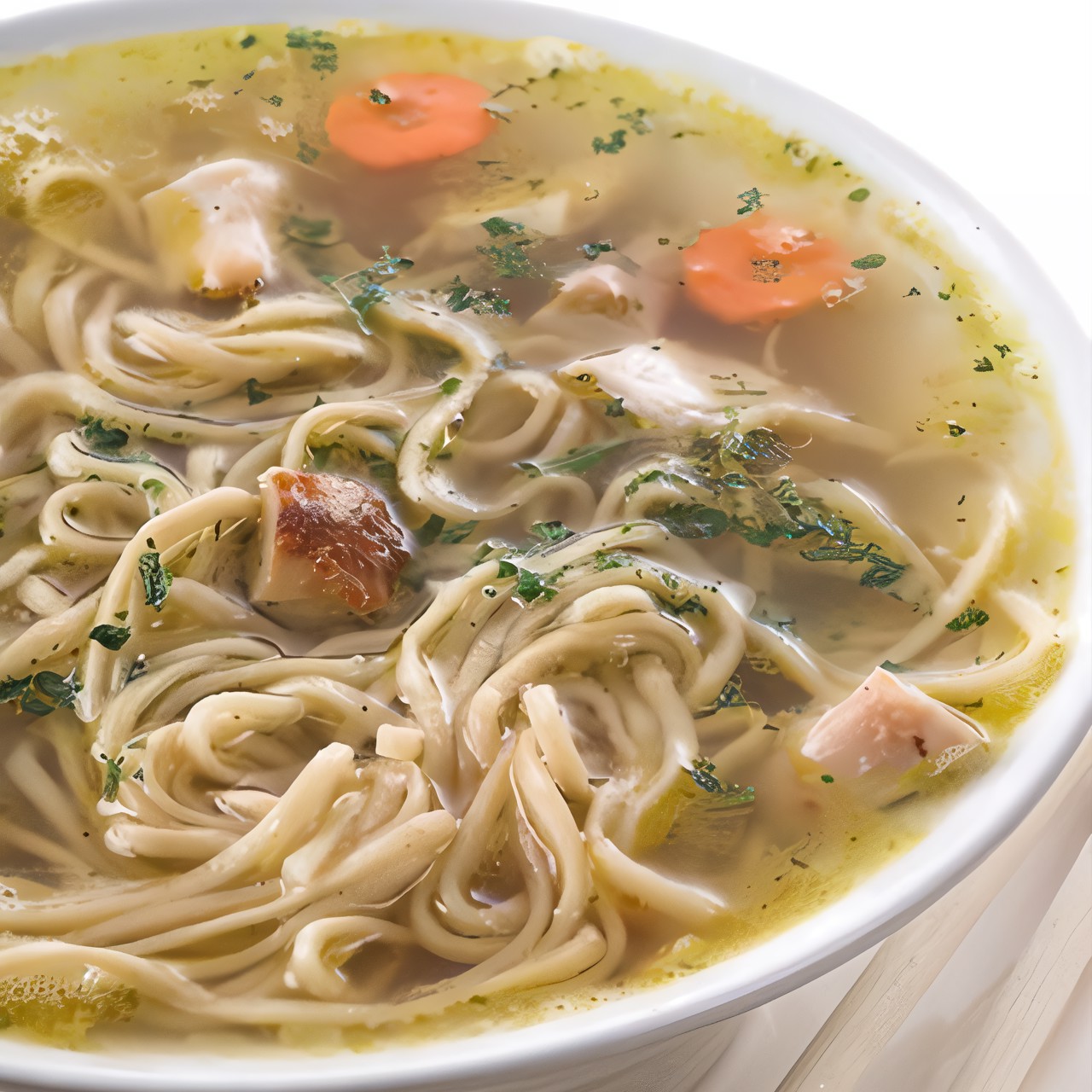 Суп из индейки с яичной лапшой