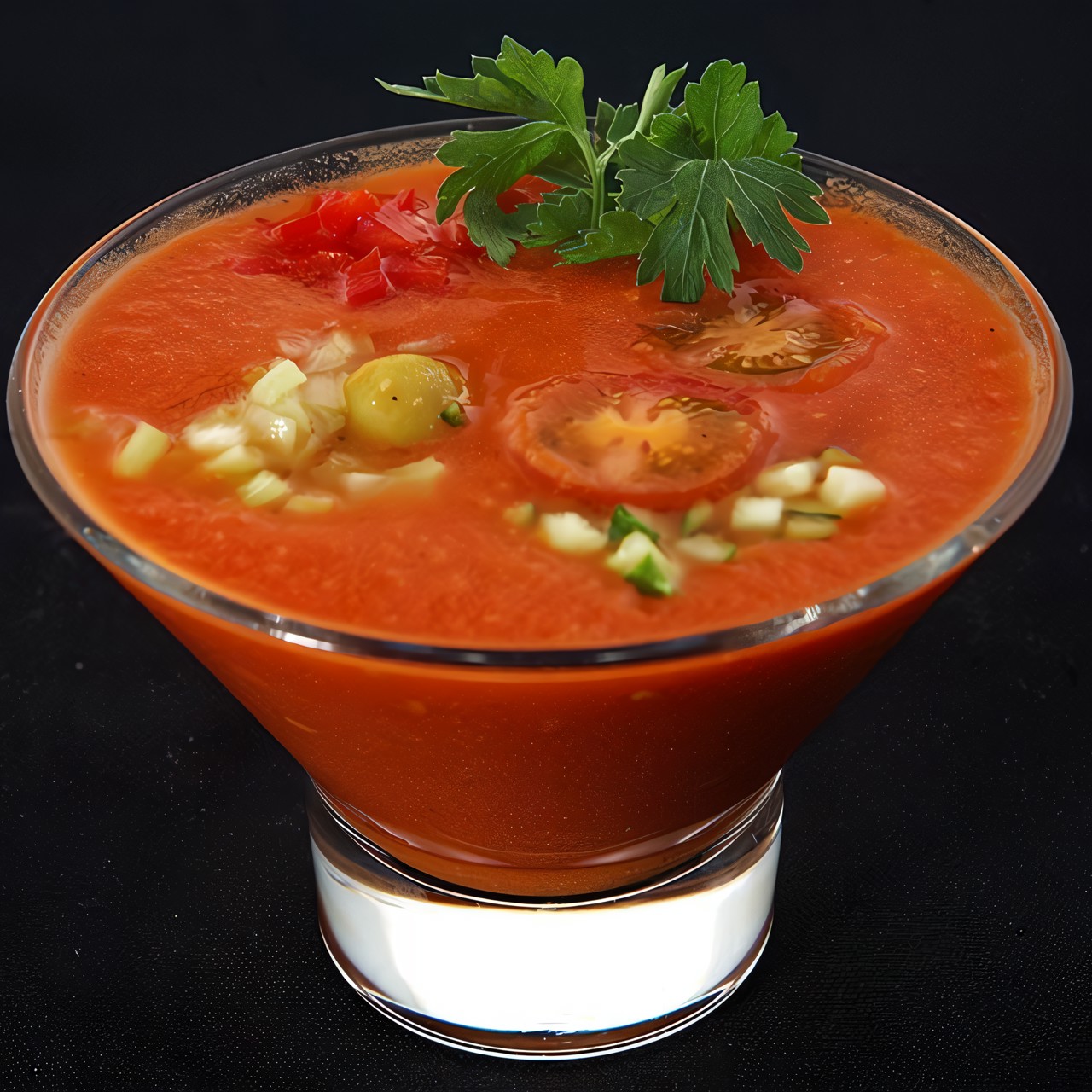 Суп из помидоров и огурцов