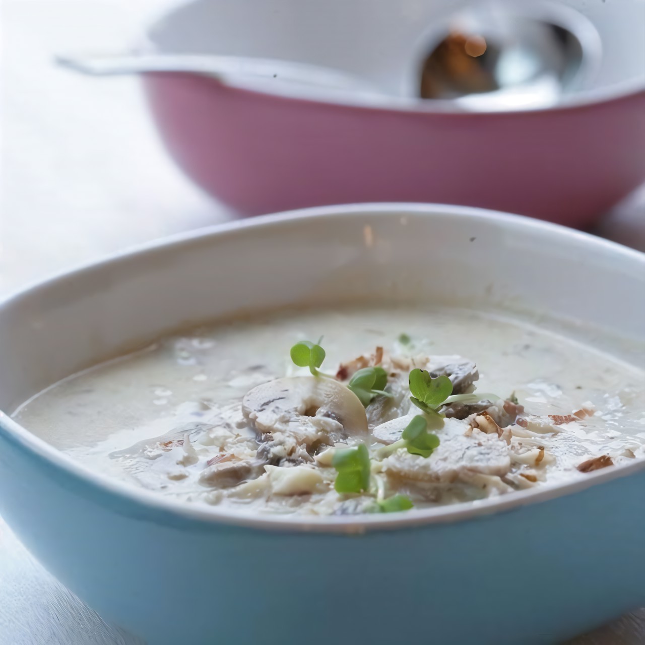 Суп из шампиньонов с миндалем