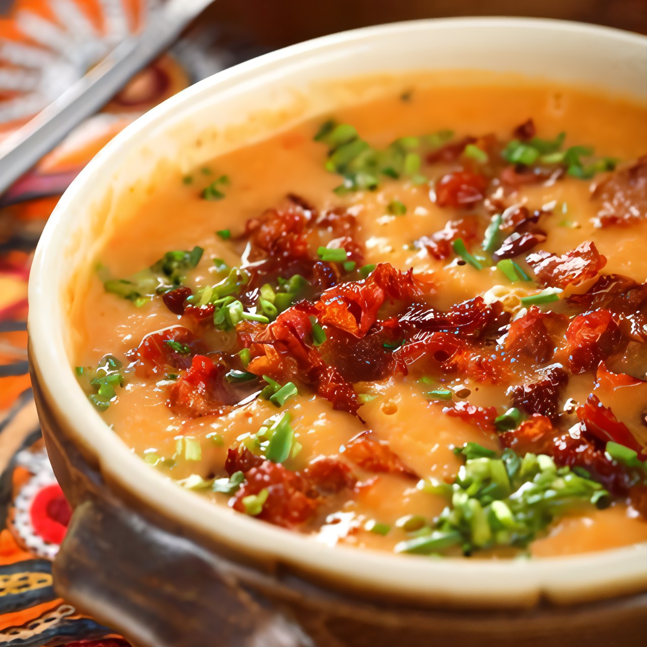 Суп из тыквы баттернат и бекона