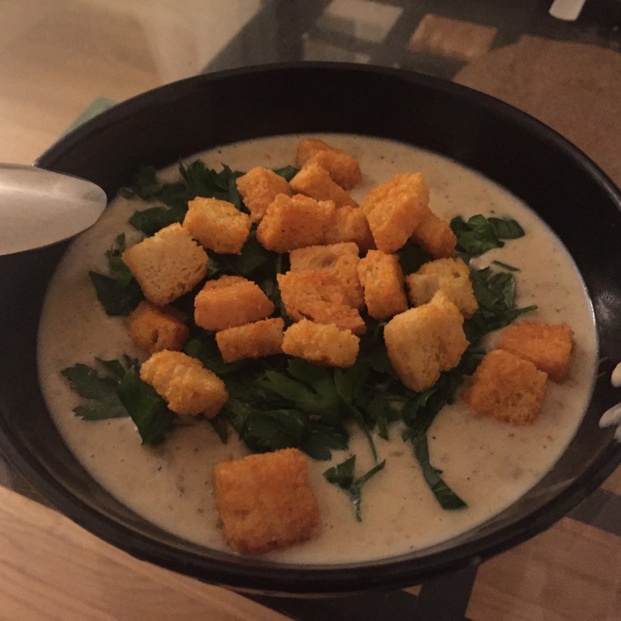 Суп-пюре с шампиньонами и картофелем