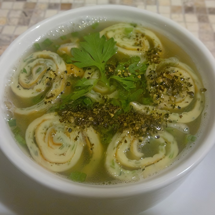 Суп с блинной лапшой (Minestra di frittata)