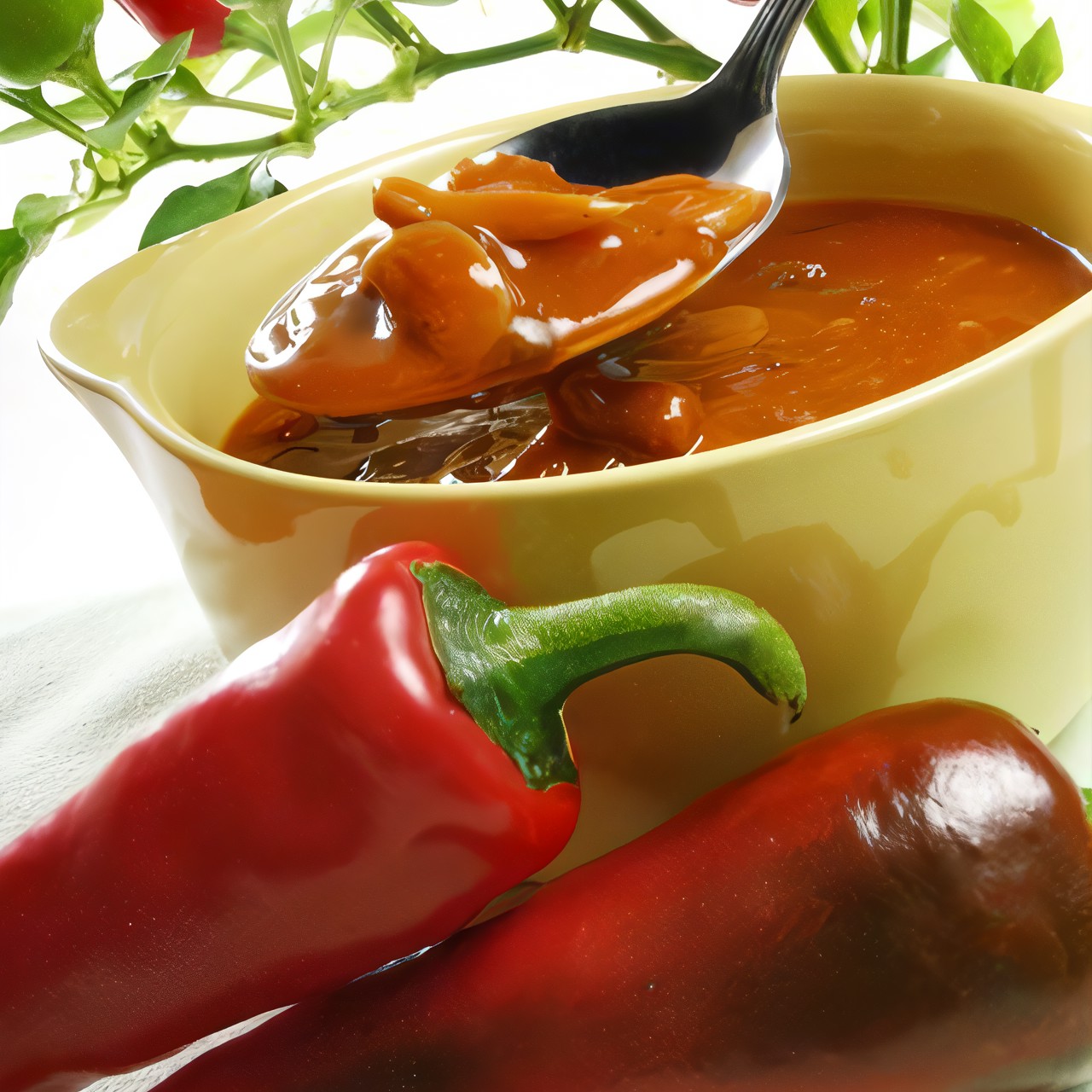 Суп с красным перцем и чили