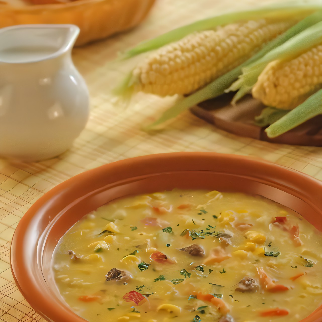 Суп с кукурузой и беконом