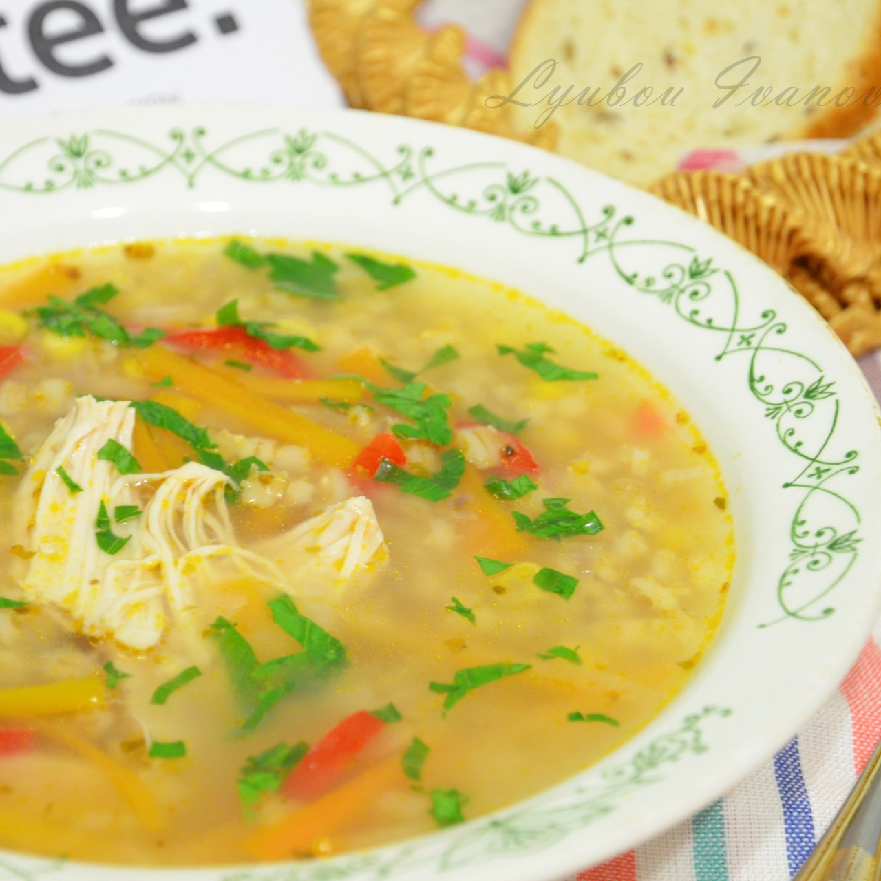 Суп с кукурузой и сладким перцем