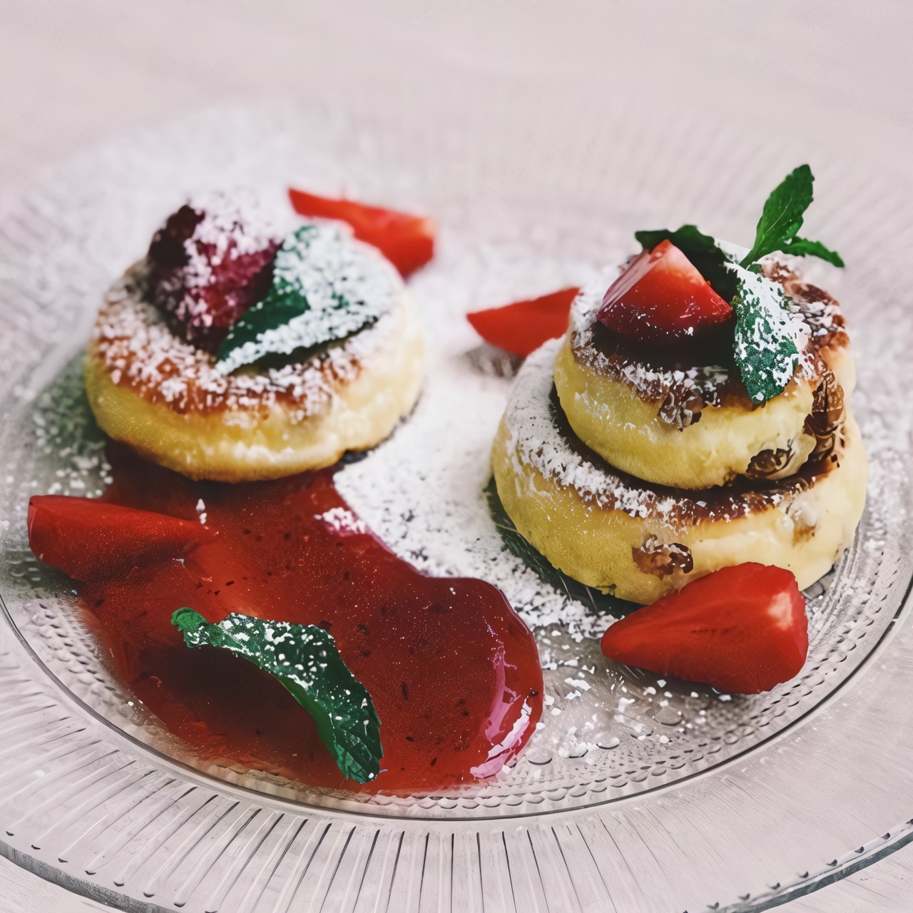 Сырники с клубничным соусом