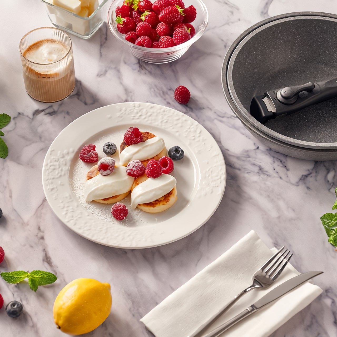 Сырники с кремом из сметаны