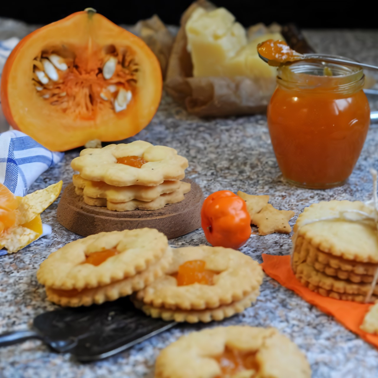 Сырное сабле с тыквенным джемом