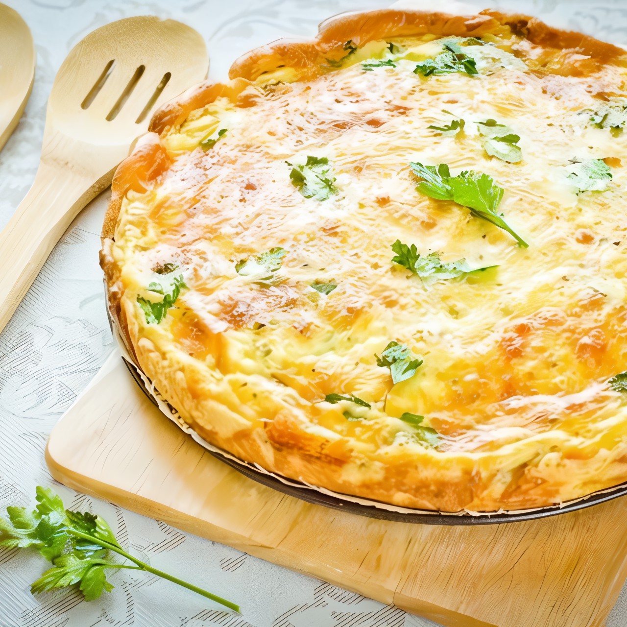 Сырный пирог с курицей